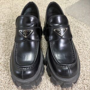 Prada Women’s Glossy Black Chunky Loafers